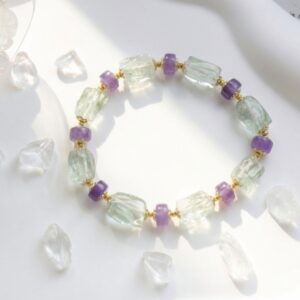 green quartz & amethyst bracelet
